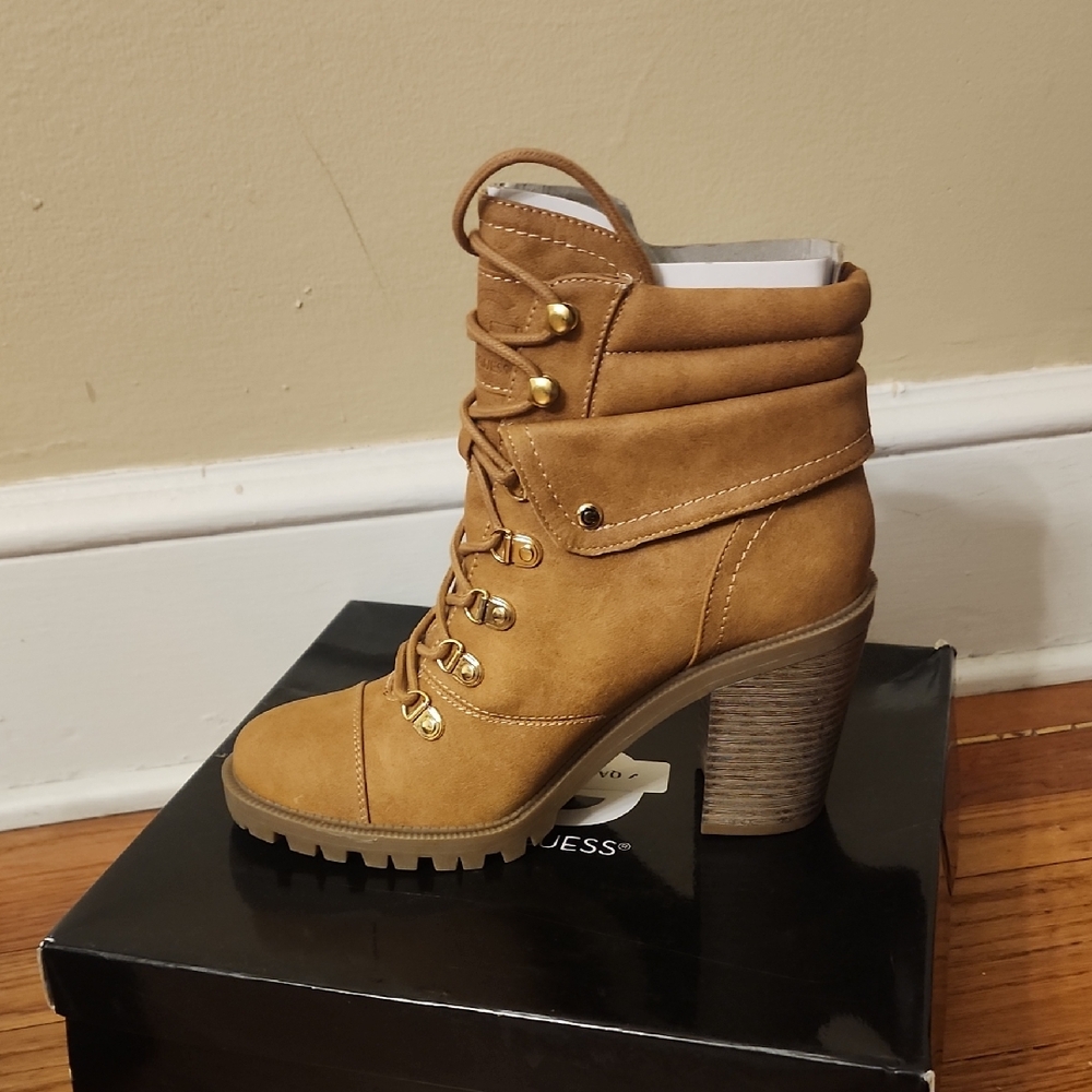 Guess Brown Heeled Boots for Women